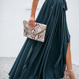 women Strap Maxi Dress V Neck Backless Chiffon Bandage beach Party Dress elegant Summer boho long dress vestidos 2022