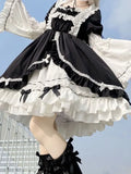 Color Japanese Dress Women Ruffled Patchwork High Waist Fairy Robe Y2k Aesthetic Ladies Sweet Dresses Vestido De