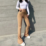 High-waist Micro-cut Stretch Casual Trousers-Outfit