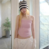 Summer New Women's Fashion Trend Pure Color Street Hot Girl With Chest Vest Outside The Top