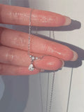 Silver Rhinestone Drop Decor Necklace- Outfit