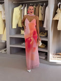 Summer Fashion New Women's Sexy Hot Girl V-Neck Print Sling Dress Dress