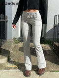 SUCHCUTE Vintage Striped Women Straight Pants With Belt Casual Mid Waist Aesthetic Retro Harajuku Female Trousers Streetwear
