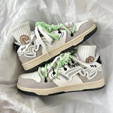 Skater Girl Patchwork Sneakers-Outfit