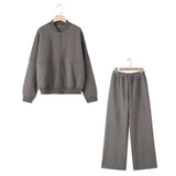Pilot Jacket Coat Type Hoodie Loose High Waist Velvet Cloth Pants