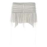 Summer Fashion Trend Women's New High-Waisted Hips Irregular Wrinkle Body