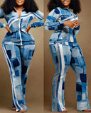 Autumn And Winter Independent Station Printing Trend Fashion Women's Wear 2-Piece Set From