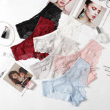 Sexy Lace Panties Solid Soft Breathable Briefs Seamless Women Underwear Ladies Panty Transparent Tempting Low-Rise