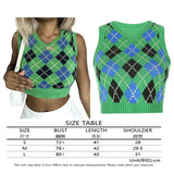 Sweater Vest Women Black Sleeveless Plaid Knitted Crop Sweaters Casual Autumn Preppy Style 2020 tops V Neck