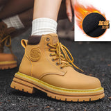 Zingj Yellow Boots British Cargo Martin Boots Men's Ankle Boots 2024 Spring And Autumn Single Boots Platform Versatile Hiking Boots