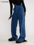 High Waist Jeans Vintage Baggy Wide Leg Straight Leg Pants Fashion Casual Comfy Moms Slit Denim Trousers Y2k