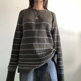 Striped Ribbed Pullover Knit SweaterOutfit