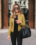 2020 Spring Autumn Fashion Stand Button Women's Jackets Casual Bodycon Solid Long Sleeve Zipper Lady Pilot Jackets