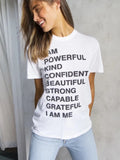Sign Print Tee T-shirt White Cotton Summer Tshirt 2021 Casual Tops Femme Fashion