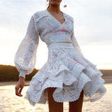Piece Set Women Office Tracksuit Sexy Outfit Summer Luxury Designer Clothing 2022 Crop Top Skirt 2 Piece Dress Sets