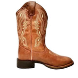Sui Coarse And The Western Cowboy Boots V Mouth Embroidered Sleeve Rider Boots Retro Mid-Head