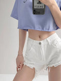 Women Sexy Shorts Jeans Summer Fashion Casual Irregular Vintage Streetwear Club Party All-Match Ripped Hole Mini Denim