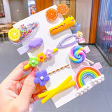 New Girls Cute Cartoon Flower Geometric Hairpins Sweet Headband Hair Ornament Barrettes Hair Clips Fashion Hair