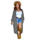 Zingj New Women's Pure Color Casual Sweater Cardigan Long
