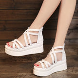 Summer New Wedge Platform Sandals Cross Strap Roman Sandals Women's Shoes