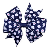 Printed Flower Hair Bows With Clip For Baby Girls Grosgrain Ribbon Boutique Hair Clip Barrettes Hair Accessories