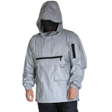 Multi-Pocket Tactical Function Wind Dazzling Color Reflective Work Jacket Couples Loose Assault Suit Hooded Coat Man-Outfit
