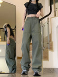 Zingj Retro Cleanfit Cargo Pants Men And Women Loose Straight Casual Pants Simple Wide-Leg