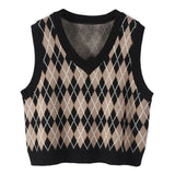 Zingj Retro Rstyle Loose V Collar Knitting New Vest With Vest Vest Horse Clip Coat Female-Outfit