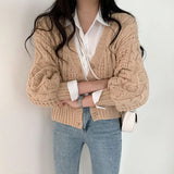 Cable Knit Button Down CardiganOutfit