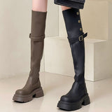 2025 Autumn And Winter New Small Martin Boots Women Net Red Knight Boots Over The Knee Long Boots Thick Skin Skin Skin