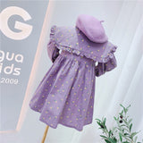 Piece 2021 Spring Autumn Baby Girl's Cute Floral Print Dress Children Fashion Party Dress Kids Infant