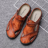 Zingj New Summer Leather Sandals Men's Toe Dual-Purpose Sports Men's Leisure Sandals Men's Shoes Breathable