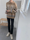 Half Zip Christmas Knit Pullover- Outfit