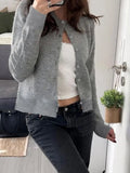 Vintage Button-Up Knit Cardigan- Outfit