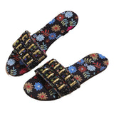 Zingj Flat Slippers Female 2024 Summer New Print Wear Fashion Large Size