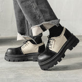 Zingj Patent Leather British Wind Black And White Patchwork Color Small Leather Shoes Men 2024 New Men's Shoes Small Thick Platform
