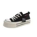 Version Of Thick-Soled High-Span Shoes Women 2025 Summer New Loose Cake Bottom Small White Shoes With Canvas Women's