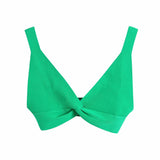 Green Knitted Ribbed 3 Pieces Women Sets Y2K Summer Holiday Single Button Loose Coat Sexy Underwear Bra High Waist