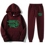 Popular Letter Gothic Print Hoodies Sweatpants Men Y2K New Street Hip Hop Fashion Sports Suit Unisex Casual Loose