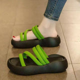 Zingj New Pregnant Women Step On Excrement Slippers Female Summer Wear Platform Beach Sandals Fashion Women