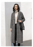 Autumn Women Wool Plaid Coat New Fashion Long Woolen Coat Female Winter Wool Jackets Female