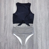 New Sexy High Waist Bikini Swimwear Women Swimsuit Push Up Biquini Bathing Suit High Neck Bikinis Women Summer Beach