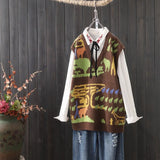 knitted vest women's 2021 autumn and winter new lazy style sleeveless sweater vest