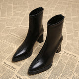 Maillard Small Lady Increases Thick Bottom Waterproof Desk Small Short Boots Skinny Boots