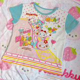 Japanese Kawaii Crop Top Cartoon Print Harajuku Patchwork Lolita T-shirt Women Y2k Aesthetic Slim Tee Vintage Fairy