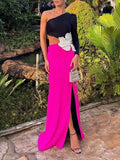 Temperament Dress Women 2025 Spring New Fashion Body Splicing Design Feel Waist