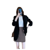 Zingj Goddess Small Suit Coat Autumn 2024 New Joker Design Sense Loose Korean Version Of The British Wind Suit Tide-Outfit