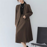 And Long Coffee Dress Women's Summer Open Skirt One High-Waisted Skirt Bag Hip Skirt Suit