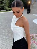 Shoulder Sexy Backless Twist Bodysuits Women Long Sleeve Top Slim High Waist Bodysuit Club Party
