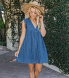 Dress Lace Jacquard Hollow Pocket